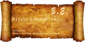 Bilitz Eleonóra névjegykártya